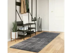 Hester Alfombra de pelo corto suave lavable HUARTE antracita 80x250 cm