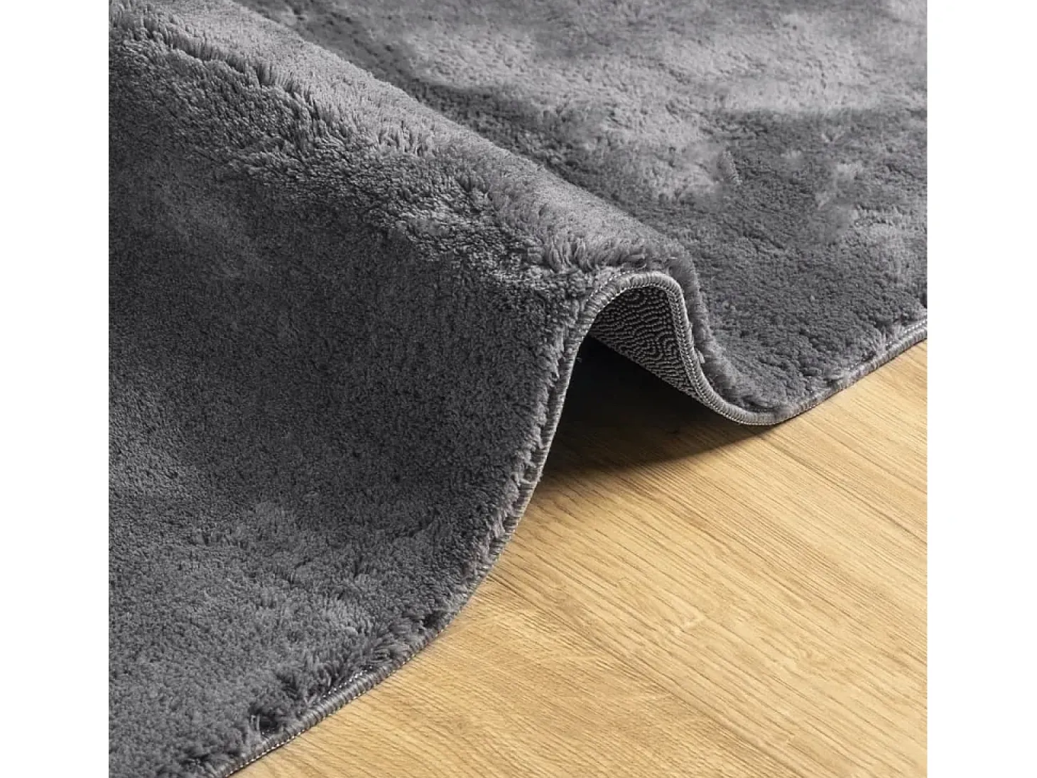 Hester Alfombra de pelo corto suave lavable HUARTE antracita 240x240cm