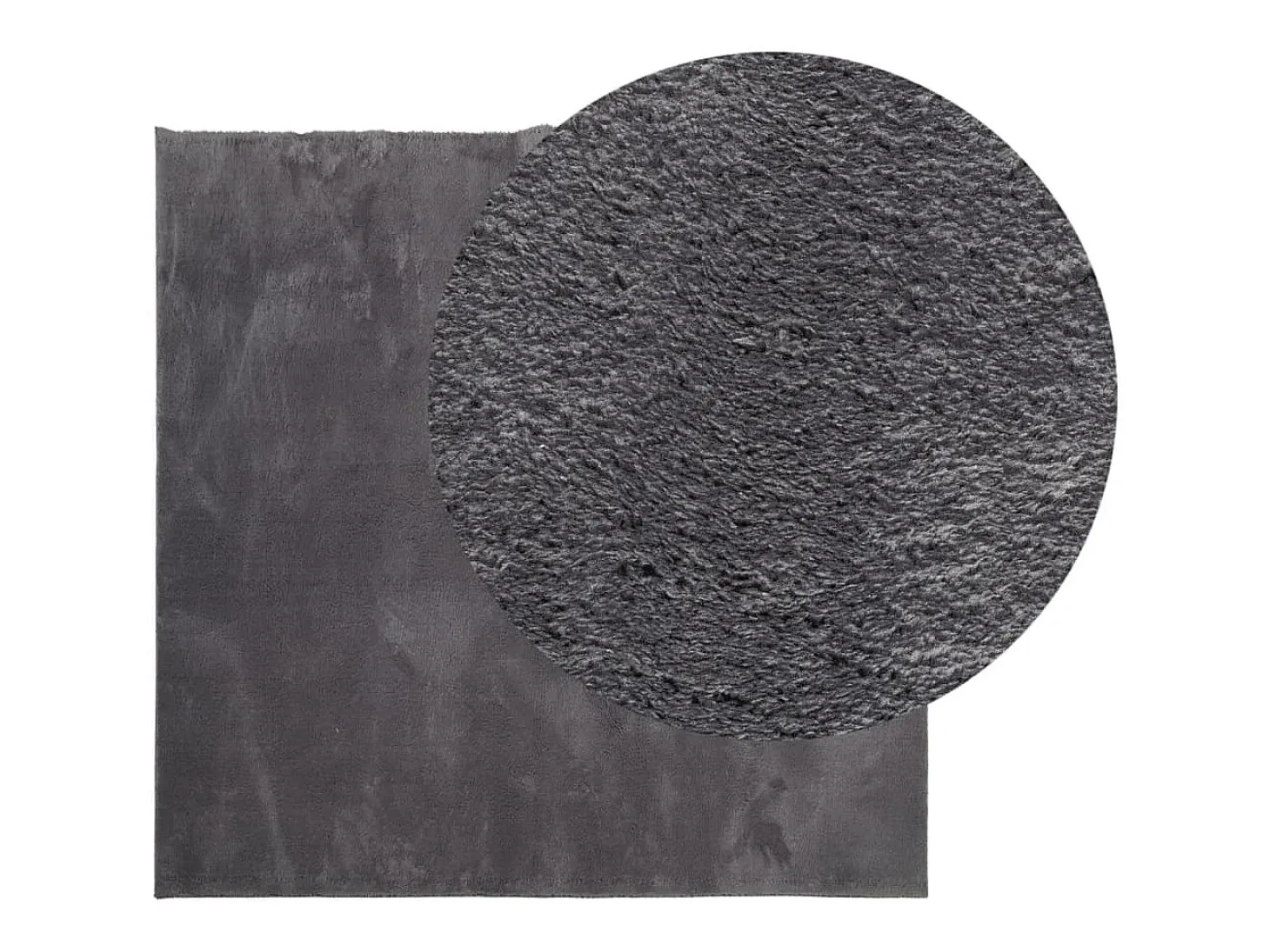 Hester Alfombra de pelo corto suave lavable HUARTE antracita 240x240cm