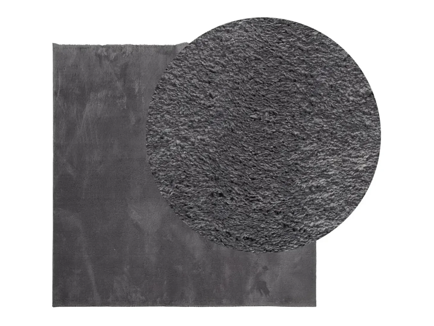 Hester Alfombra de pelo corto suave lavable HUARTE antracita 160x160cm