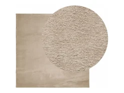Garden Furniture Alfombra De Salón^Hester Alfombra de pelo corto suave lavable HUARTE arena 120x120 cm Marru00f3n