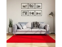 Online Garden Furniture Hester Alfombra de pelo corto suave lavable HUARTE 160x160 cm Rojo