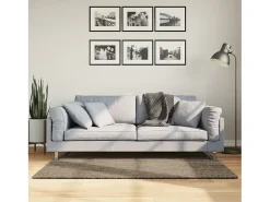 High Point Alfombra pelo largo aspecto brillante ISTAN gris 80x150 cm