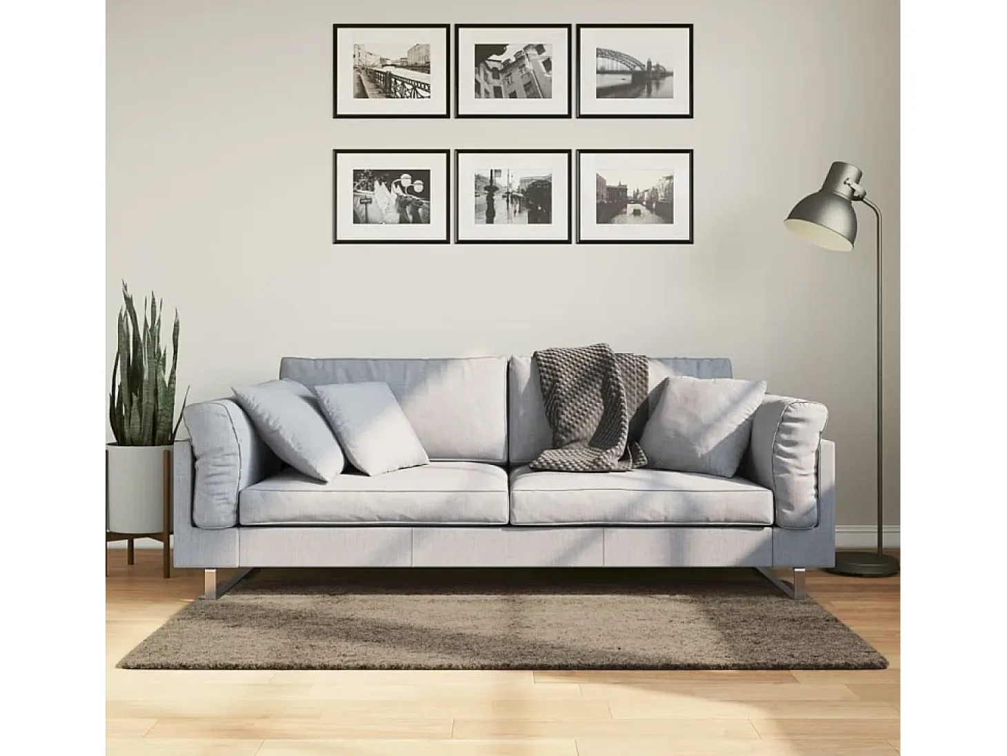 High Point Alfombra pelo largo aspecto brillante ISTAN gris 80x150 cm