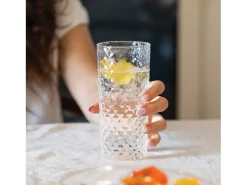 Clearance Highball - Juego de 4 copas para cóctel y vino aromático de 41 cl, cristal, diseño elegante - Zafferano, fabricado en Italia Transparente