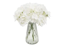 Planta Artificial^Hortensia Artificial SucceBuy Flores Artificiales 250 mm, Ramos de Flores Artificiales Aspecto Realista con Cabeza de 152,4 mm, Lote de 65, Blanco