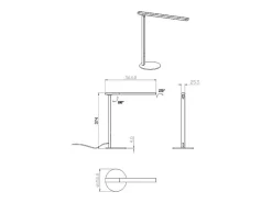 Ideal - Lámpara de mesa Fabas Luce negra - LED táctil de 10 W integrado, regulable CCT (3000K, 4000K, 5000K, 6000K)
