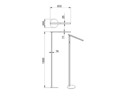 Ideal - Lámpara de pie LED blanca orientable de metal H.130 cm Fabas Luce - Luz LED integrada de 10W CCT (3000K 4000K 5000K 6000K)