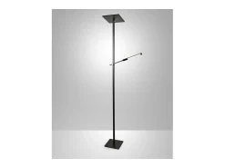 Ideal - Lámpara de pie LED negra de metal H.180 cm Fabas Luce - 2 luces de 40W y 8W con LED integrado 3000K Negro