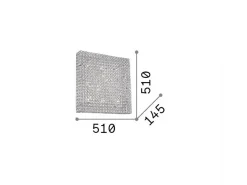 Online Ideal Lux Admiral - Luz de empotrar grande cuadrada de interior de 8 luces Cromado, G9 Gris