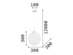 Ideal Lux Iluminación Exterior^Boa - Lámpara colgante de techo 1 Light Globe Negra, E27 Negro