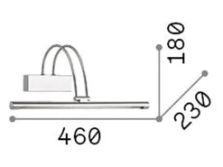 Ideal Lux Aplique Para Pared^Bow - Aplique LED para cuadro mediano, Latón antiguo Camel