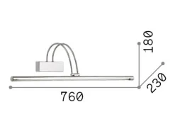Ideal Lux Bow - Aplique LED para cuadro grande Latón antiguo