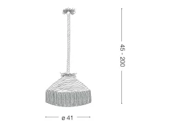 Outlet Ideal Lux Canapa - 1 luz colgante de techo tipo domo marrón, E27 Marru00f3n