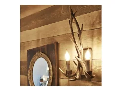 Best Ideal Lux Chalet - 2 luces de pared interior marrón claro, E14 Marru00f3n