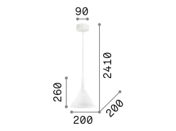 Ideal Lux Cocktail - Lámpara colgante de techo tipo cúpula pequeña con 1 luz blanca, E14