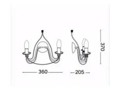 Ideal Lux Corte - Aplique de pared con vela de 2 luces, blanco antiguo, E14