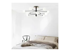 Ideal Lux Plafón^COSMOPOLITAN Lámpara de techo semiempotrable multibrazo 10 brazos negra Negro