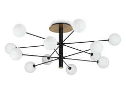 Ideal Lux COSMOPOLITAN Lámpara de techo semiempotrable multibrazo 12 brazos negra