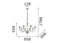 Ideal Lux Danieli - Lámpara colgante de 8 luces, ámbar, E14