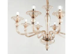 Ideal Lux Danieli - Lámpara colgante de 8 luces, ámbar, E14