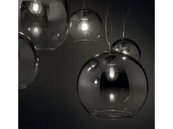 Ideal Lux Discovery Fade - Lámpara colgante de techo de globo grande con 1 luz, cromo, E27