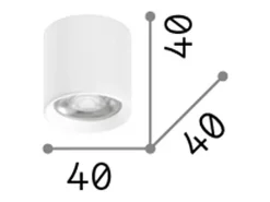 Clearance Ideal Lux DOT Downlight LED montado en superficie, , 3000 K, no regulable Blanco
