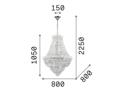 Outlet Ideal Lux DUBAI - Lámpara colgante tipo candelabro de techo para interiores, 24 luces, oro, E14 Dorado