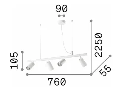 Online Ideal Lux DYNAMITE - Lámpara colgante de techo con 4 luces para interior , GU10 Negro