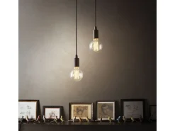 Hot Ideal Lux Edison - Lámpara colgante de techo con 1 luz Negra, E27 Negro