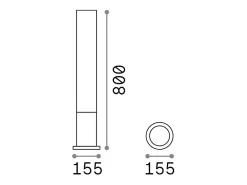 Ideal Lux Lámpara De Pie^EDO - Baliza Exterior 1 Luz Café IP44 Marru00f3n