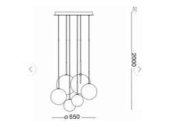 Ideal Lux EQUINOXE Lámpara de techo colgante de 6 luces de latón