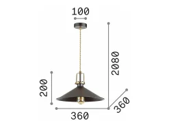 Online Ideal Lux ERIS-4 - Lámpara colgante de techo tipo domo para interior 1 luz , E27 Negro