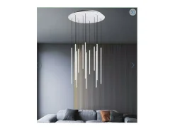 Ideal Lux Iluminación Exterior^FILO Lámpara de techo colgante decorativa de 12 gotas en racimo blanca 3000K Blanco