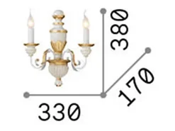 Best Ideal Lux Firenze - Lámpara de pared con vela de interior de 2 luces Dorado, Marfil, E14 Blanco