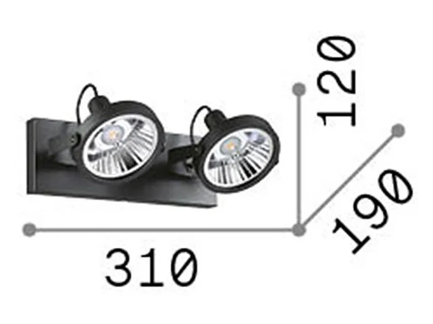 Best Ideal Lux Glim - Lámpara de techo 2 luces Blanca Blanco