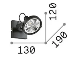 Ideal Lux Glim - Lámpara de techo 1 luz Blanca Blanco