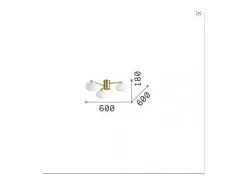 Hot Ideal Lux HERMES Lámpara de techo con forma de globo, 3 luces, 60 cm, color Blanco
