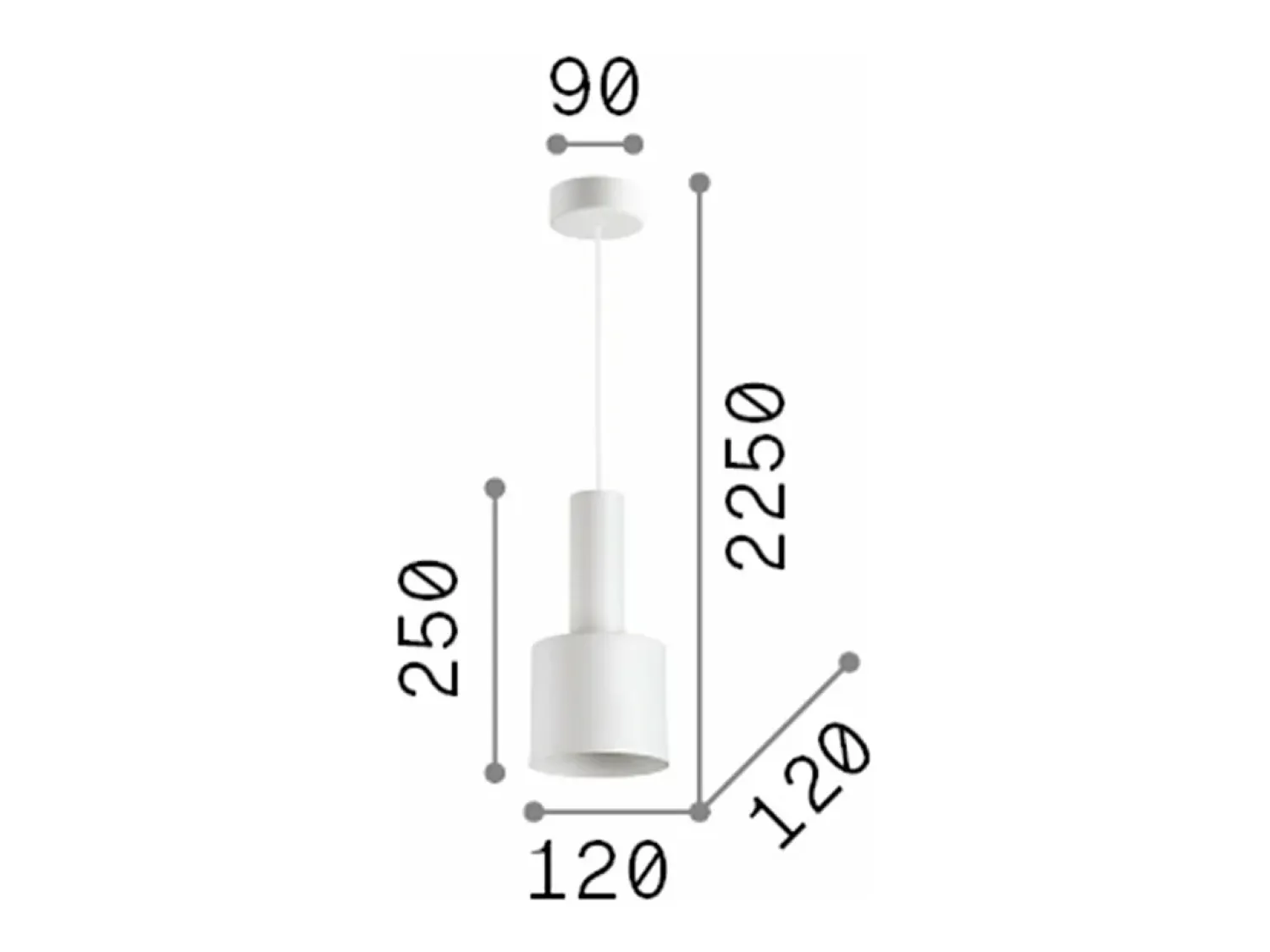 Best Ideal Lux HOLLY - Lámpara colgante de techo para interior 1 luz , E27 Negro