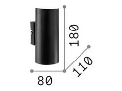 Ideal Lux Aplique Para Pared^Hot - 2 Light Up & Down Aplique , GU10 Negro
