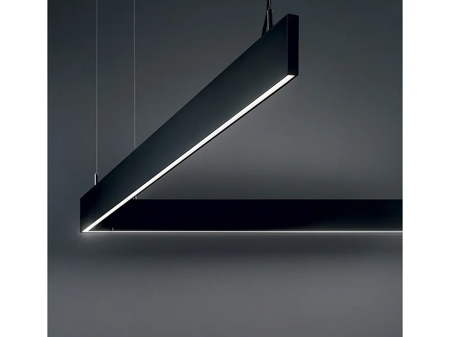 Sale Ideal Lux LINUS - Lámpara colgante de techo lineal de interior LED integrada 1 luz negra 3000K Negro
