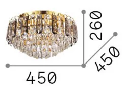 Outlet Ideal Lux MAGNOLIA - Lámpara de techo empotrada de cristal para interior 7 luces , G9 Dorado