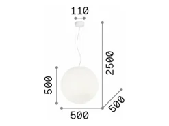 Online Ideal Lux Mapa Bianco - Lámpara colgante de techo extragrande con 1 luz blanca, E27 Blanco