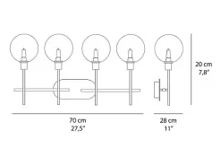 Ideal Lux Maracas - Lámpara de techo 4 luces Latón antiguo
