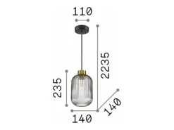 Discount Ideal Lux MINT-1 - Cúpula de vidrio para interior Lámpara colgante de techo 1 claro, E27 Verde