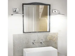 Ideal Lux Mirror-20 - Aplique de pared con espejo para interiores, 2 luces, Cromo, G9