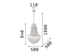 Ideal Lux Monet - Lámpara colgante de 6 luces Blanco