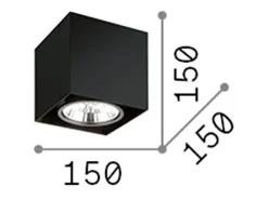 Ideal Lux Plafón^Mood - 1 luz Downlight cuadrado grande de superficie blanca, GU10 Blanco