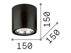 Best Ideal Lux MOOD - Lámpara de techo de superficie interior 1 luz Negra, GU10 Negro