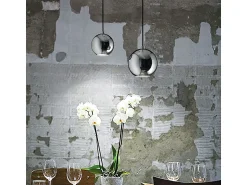 Outlet Ideal Lux Mr Jack - Lámpara colgante de techo tipo domo grande con 1 luz, cromada, GU10 Gris